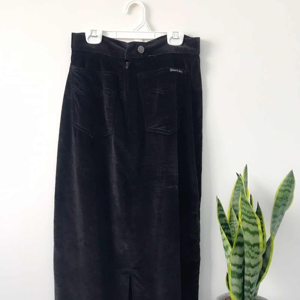 VINTAGE : 1980s Jacque la dee - Velvet Skirt